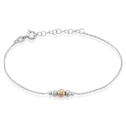 Bracelet Argent Blanc Bicolore Lemnos