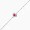 Bracelet Argent Blanc Clover Verre Oxydes De Zirconium