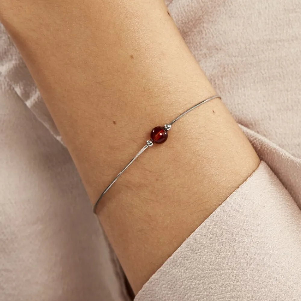 Bracelet Argent Blanc Katoucha Ambre|Marc Orian New