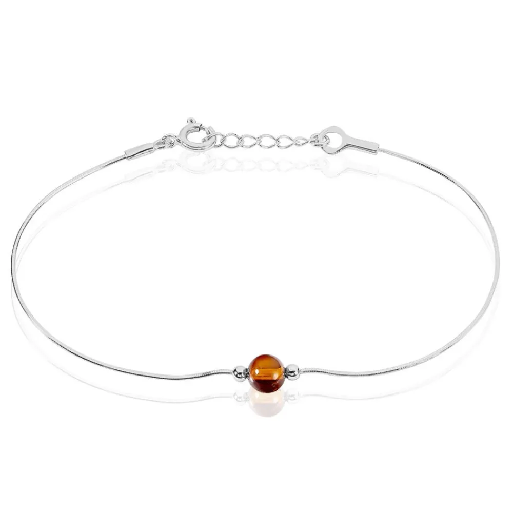 Bracelet Argent Blanc Katoucha Ambre|Marc Orian New