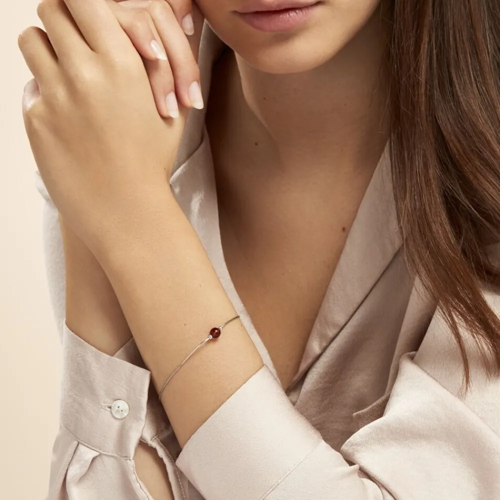 Bracelet Argent Blanc Katoucha Ambre|Marc Orian New