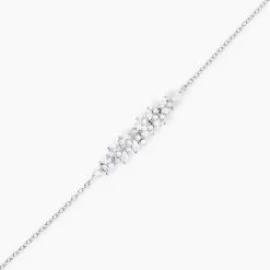 Bracelet Argent Blanc Precieux Flocon Oxyde De Zirconium