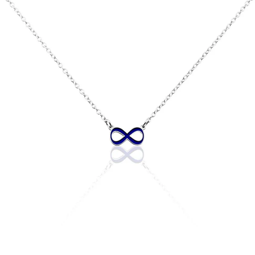 Bracelet Argent Lamier Email Bleu