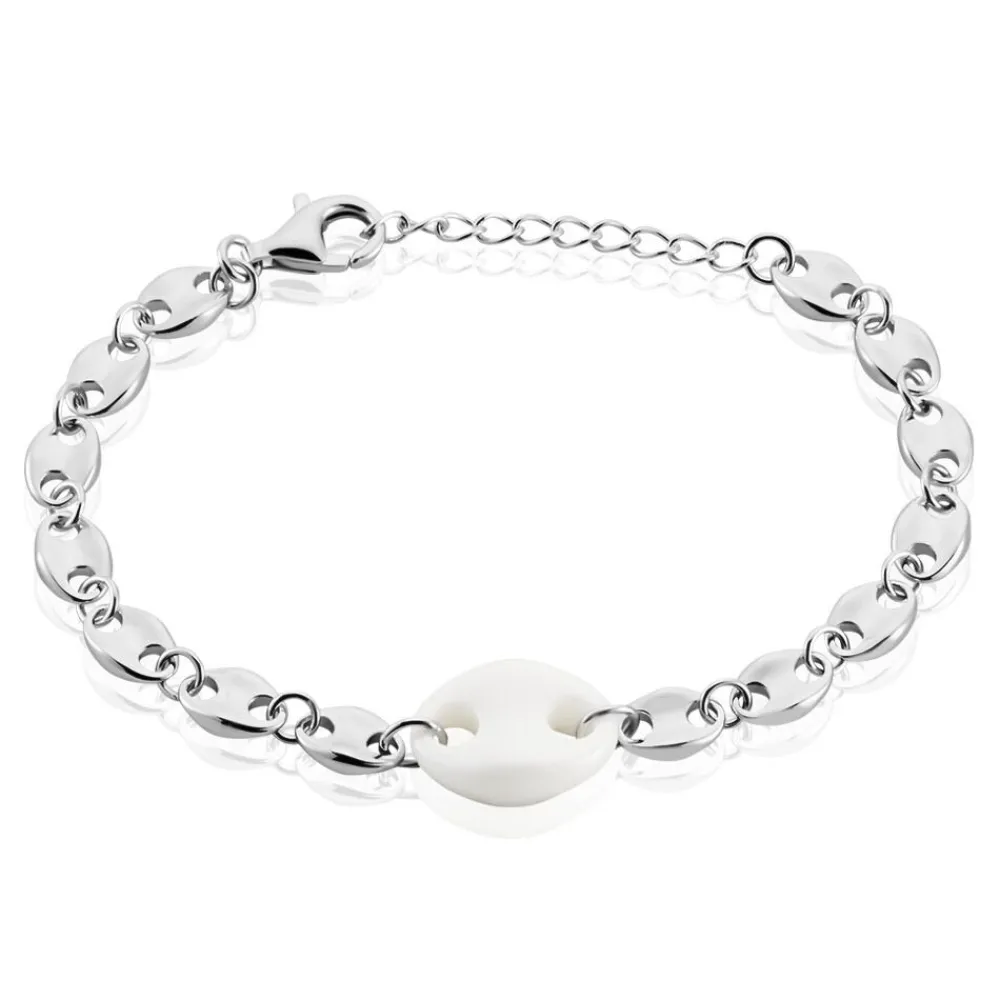 Bracelet Ashoka Argent Blanc Céramique|Marc Orian Best