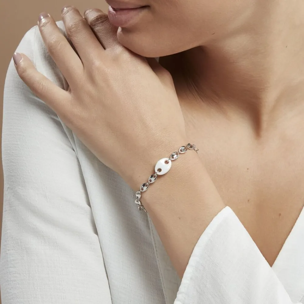 Bracelet Ashoka Argent Blanc Céramique|Marc Orian Best