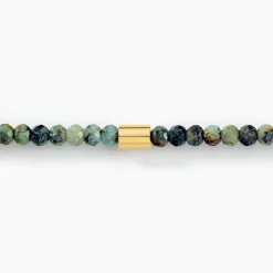 Bracelet Athena Acier Doré Jaspe Africain