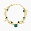 Bracelet Athena Acier Doré Malachite