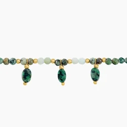 Bracelet Athena Acier Jaune Cordiérite Labradorite