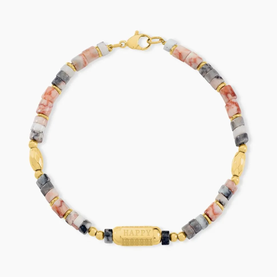 Bracelet Athena Acier Jaune Pierre De Synthese