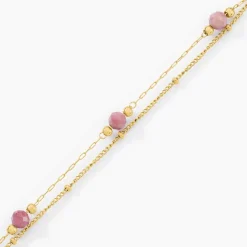 Bracelet Athena Acier Jaune Rhodochrosite
