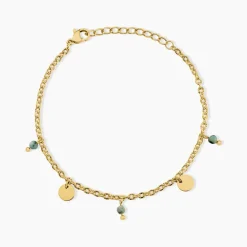 Bracelet Athena Acier Jaune Turquoise