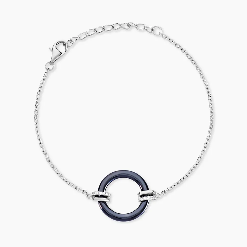 Bracelet Bertillianne Argent Blanc Céramique Et Oxyde De Zirconium