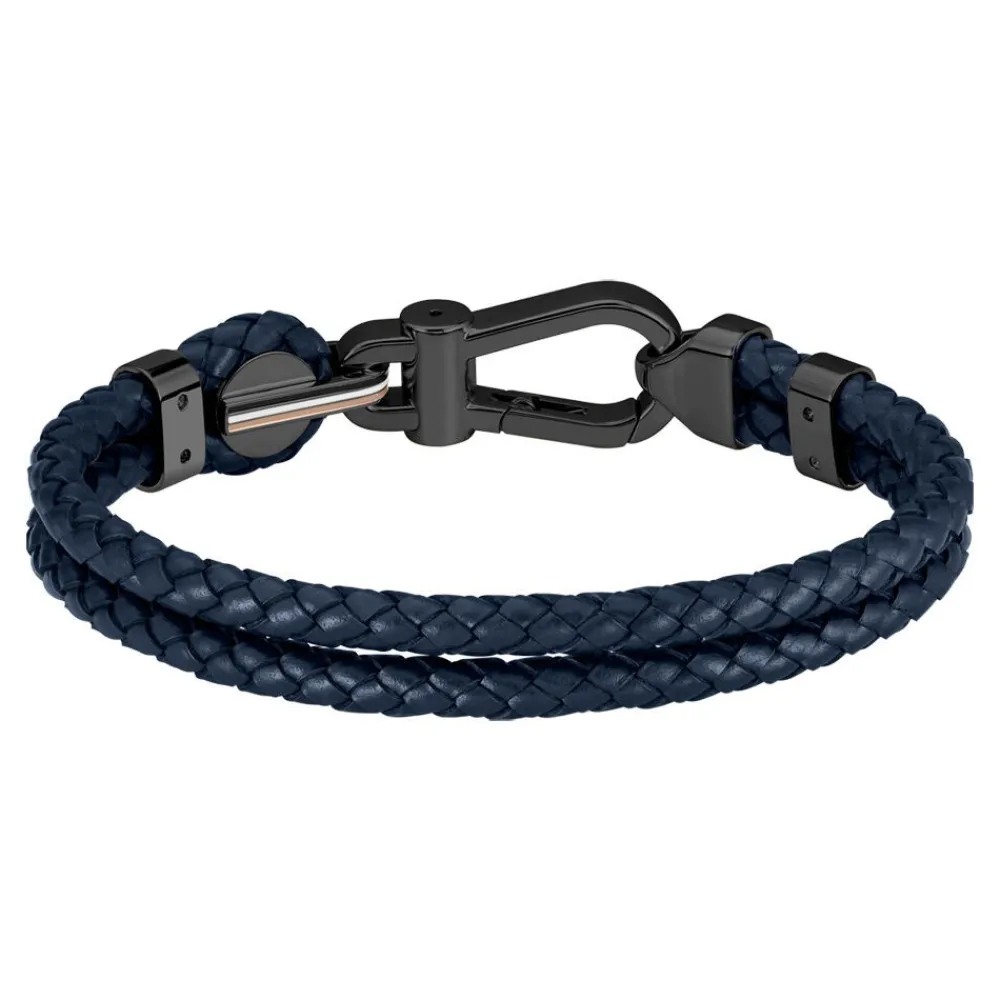 Bracelet Boss Ares Prime Cuir De Veau Bleu|BOSS BIJOUX Online