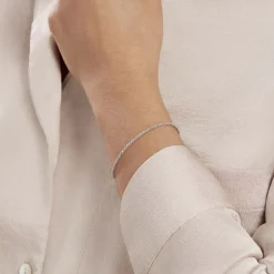 Bracelet Cacilda Maille Corde Argent Blanc