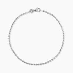 Bracelet Cacilda Maille Corde Argent Blanc
