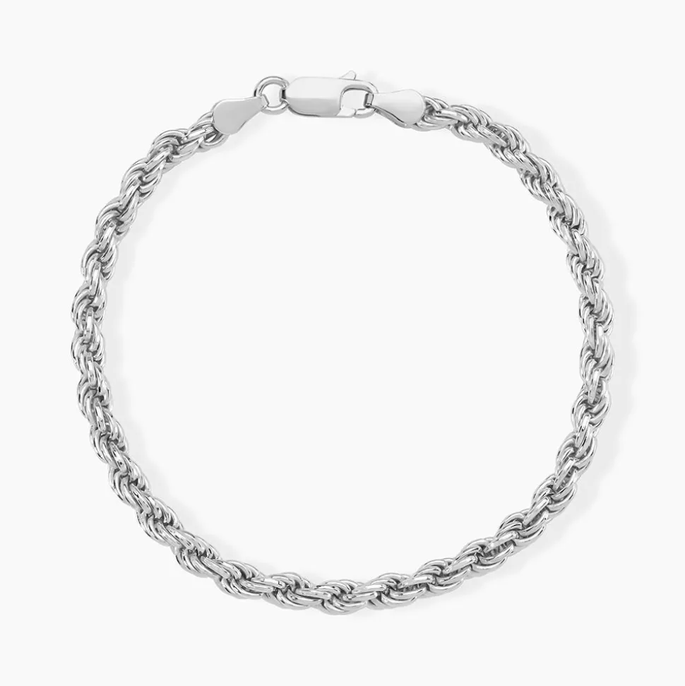Bracelet Cacilda Maille Corde Argent Blanc