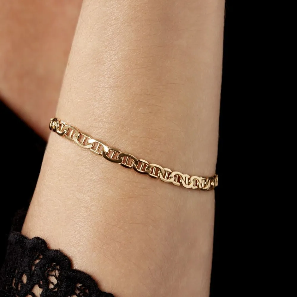 Bracelet Capucin Maille Marine Plate|Marc Orian