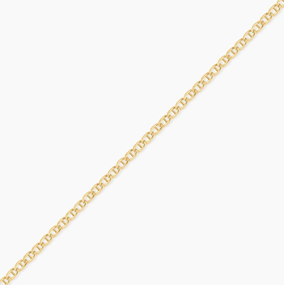 Bracelet Capucin Or Jaune Maille Marine Plate
