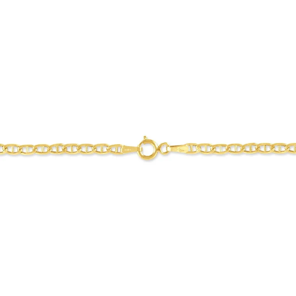 Bracelet Capucin Or Jaune Maille Marine Plate