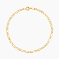 Bracelet Capucin Or Jaune Maille Marine Plate