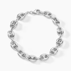 Bracelet Carrus Maille Grain De Cafe Argent Blanc|Marc Orian Clearance
