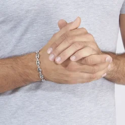 Bracelet Carrus Maille Grain De Cafe Argent Blanc|Marc Orian Clearance