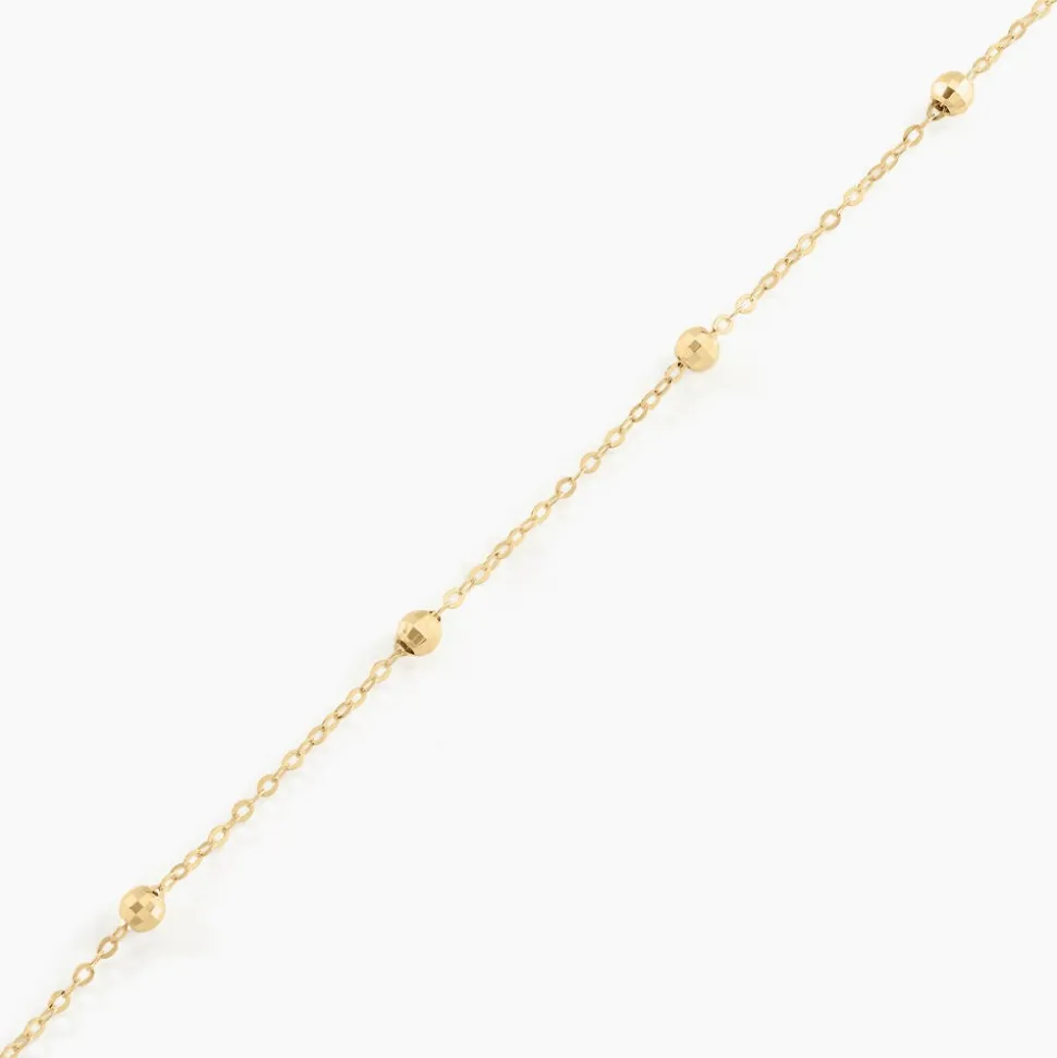 Bracelet Chaine Boules Alternees Or Jaune