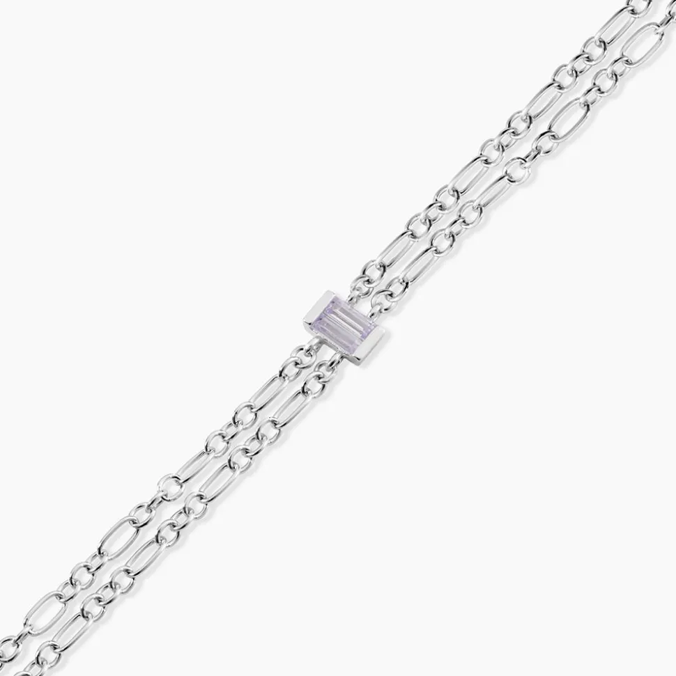 Bracelet Chanelle Argent Blanc Oxyde De Zirconium