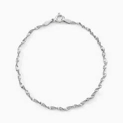 Bracelet Ciana Torsade Diamante Argent Blanc