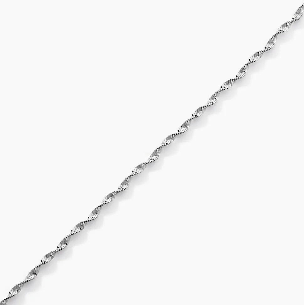 Bracelet Ciana Torsade Diamante Argent Blanc