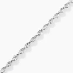 Bracelet Ciana Torsade Diamante Argent Blanc
