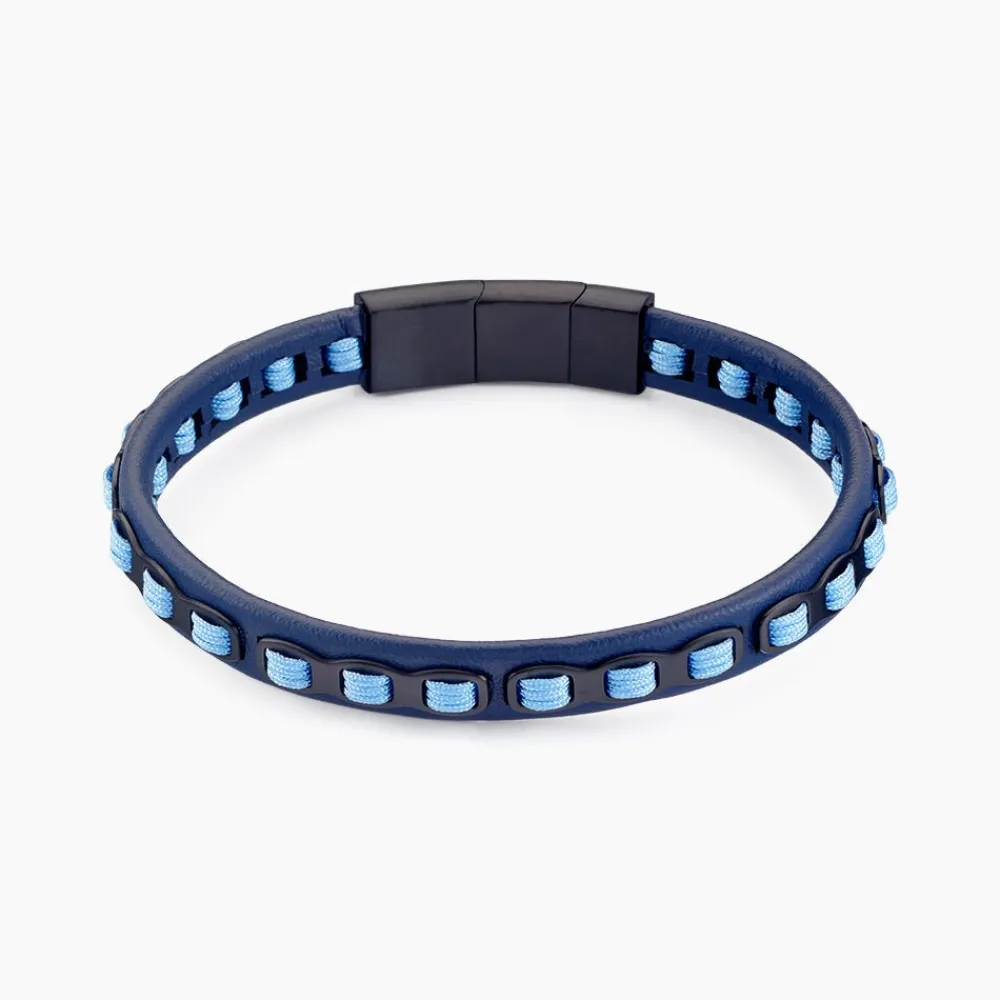 Bracelet Cuir De Vache Bleu|JOURDAN Best