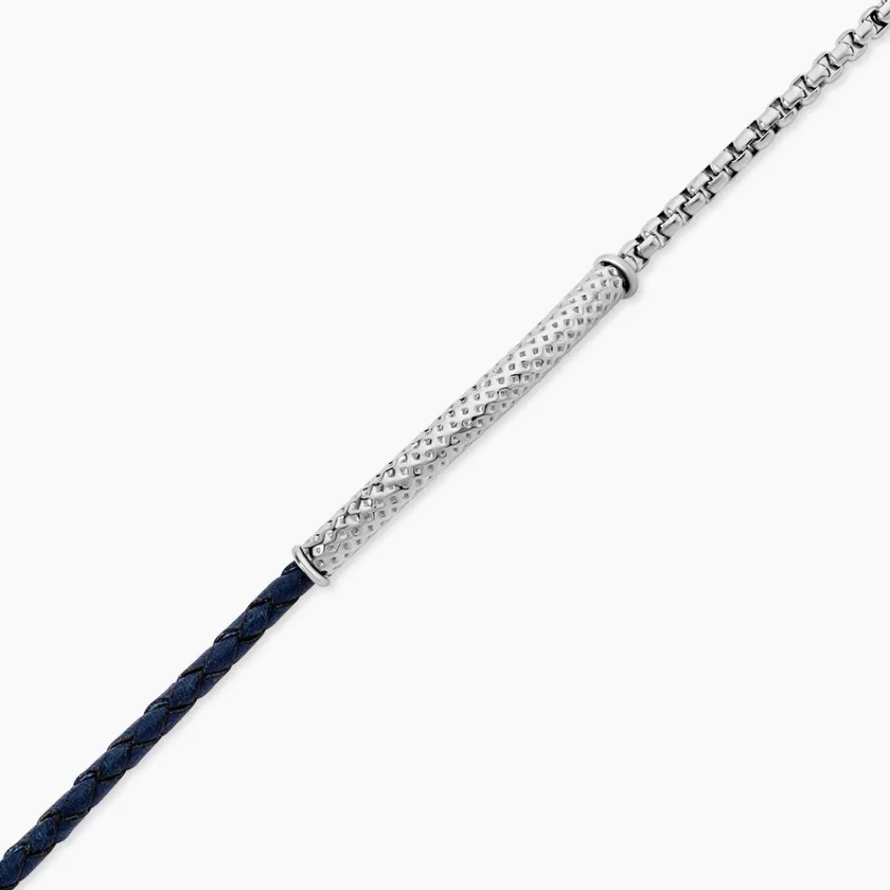 Bracelet Cuir De Vache Bleu|JOURDAN Outlet