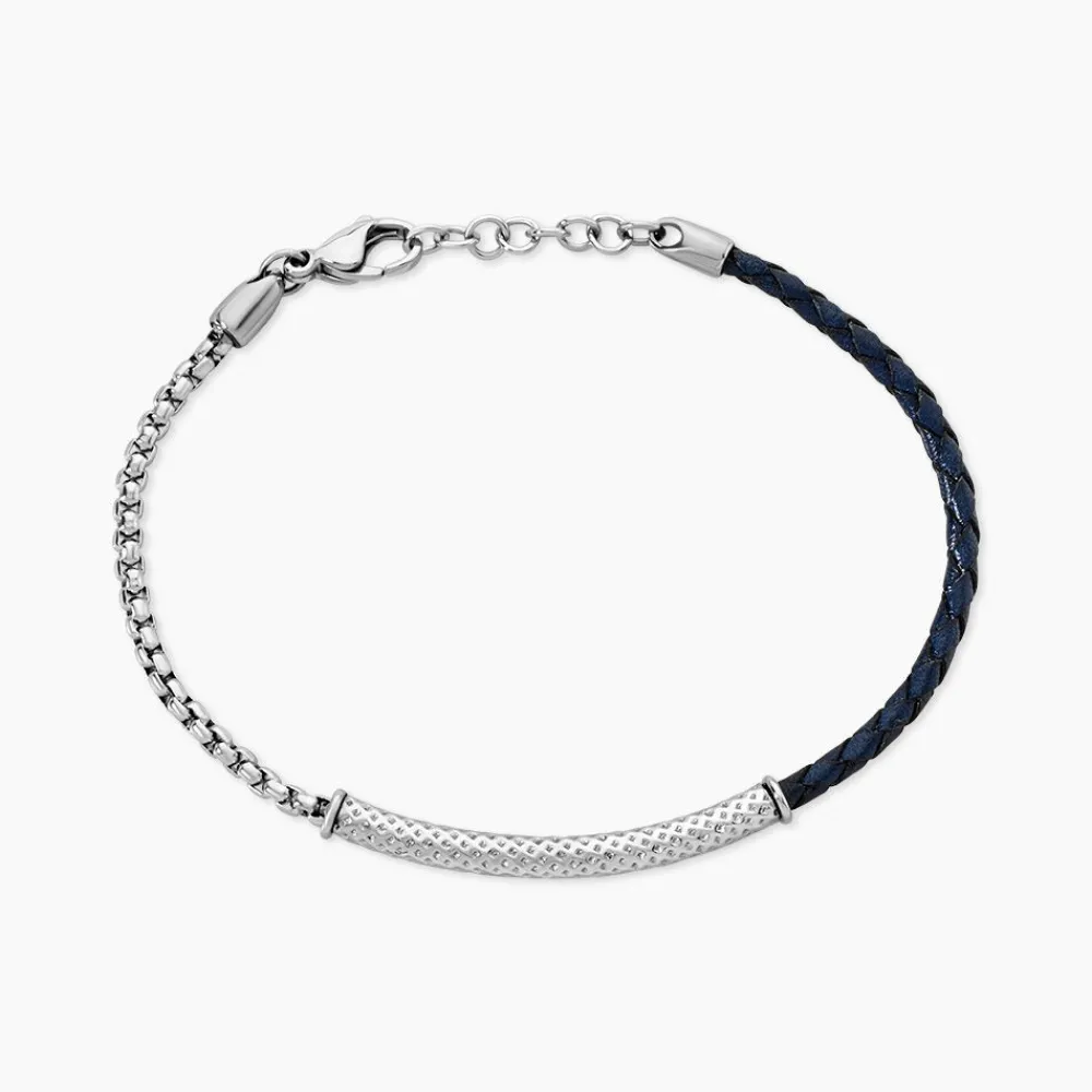 Bracelet Cuir De Vache Bleu|JOURDAN Outlet