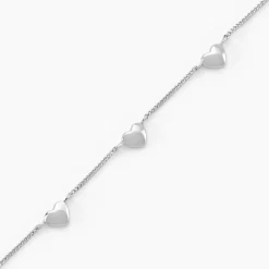 Bracelet Cœur D'amour Argent Blanc