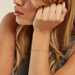 Bracelet Cœur D'amour Argent Blanc