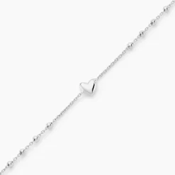 Bracelet Cœur D'amour Argent Blanc