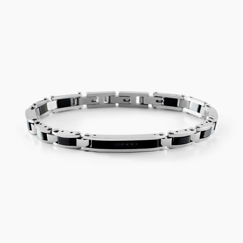 Bracelet Dax Acier Bicolore Oxyde De Zirconium