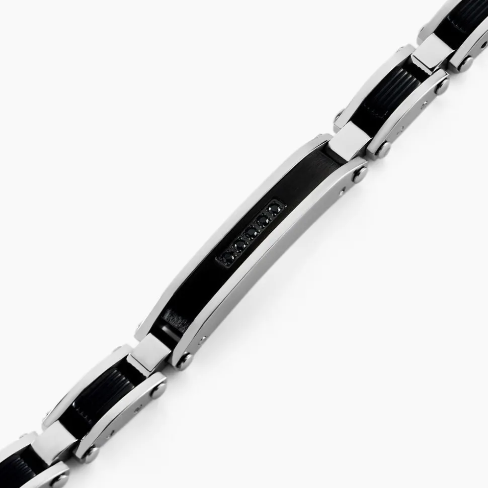 Bracelet Dax Acier Bicolore Oxyde De Zirconium