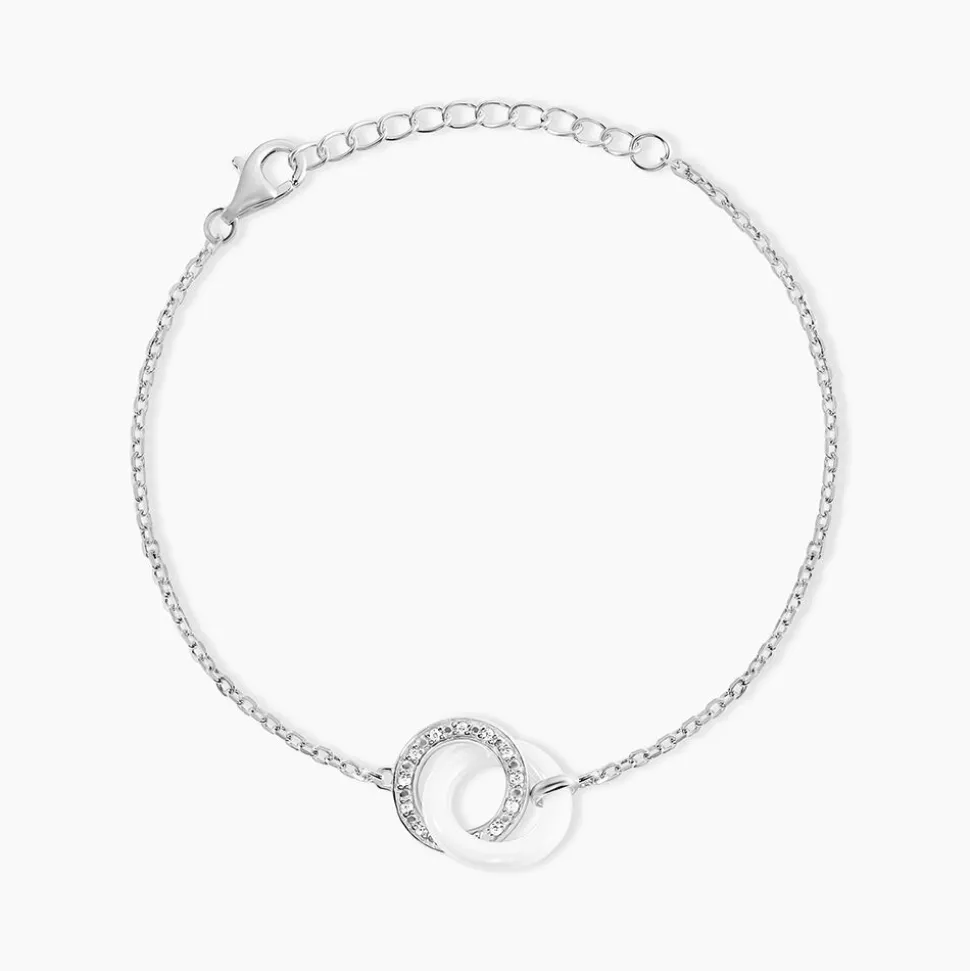 Bracelet Dina Argent Blanc Céramique Et Oxyde De Zirconium