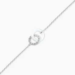 Bracelet Dina Argent Blanc Céramique Et Oxyde De Zirconium
