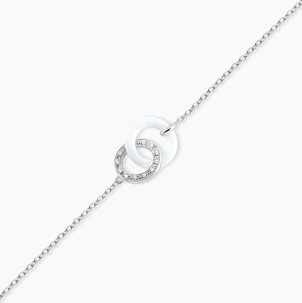 Bracelet Dina Argent Blanc Céramique Et Oxyde De Zirconium