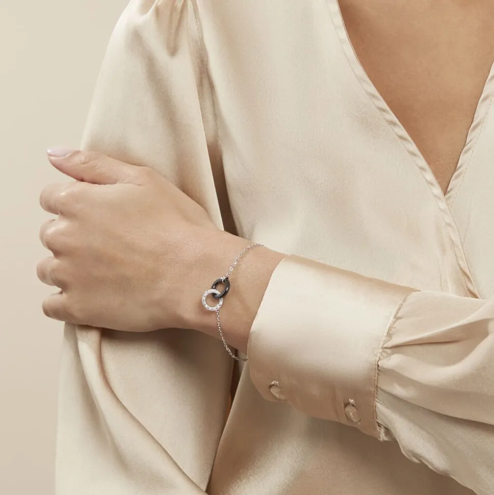 Bracelet Dina Argent Blanc Céramique Et Oxyde De Zirconium