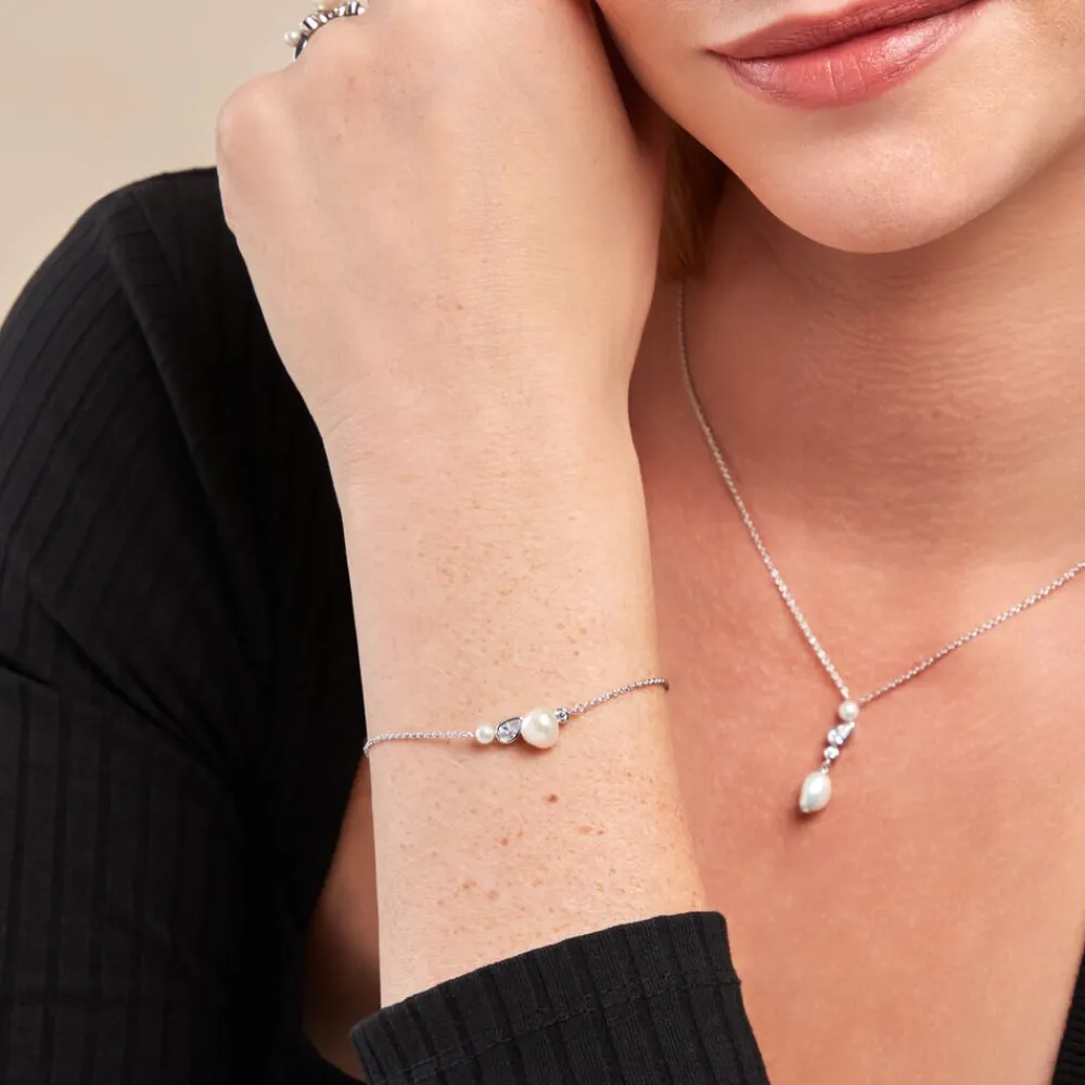 Bracelet Dua Argent Blanc Perle De Culture Oxyde De Zirconium|Marc Orian Discount