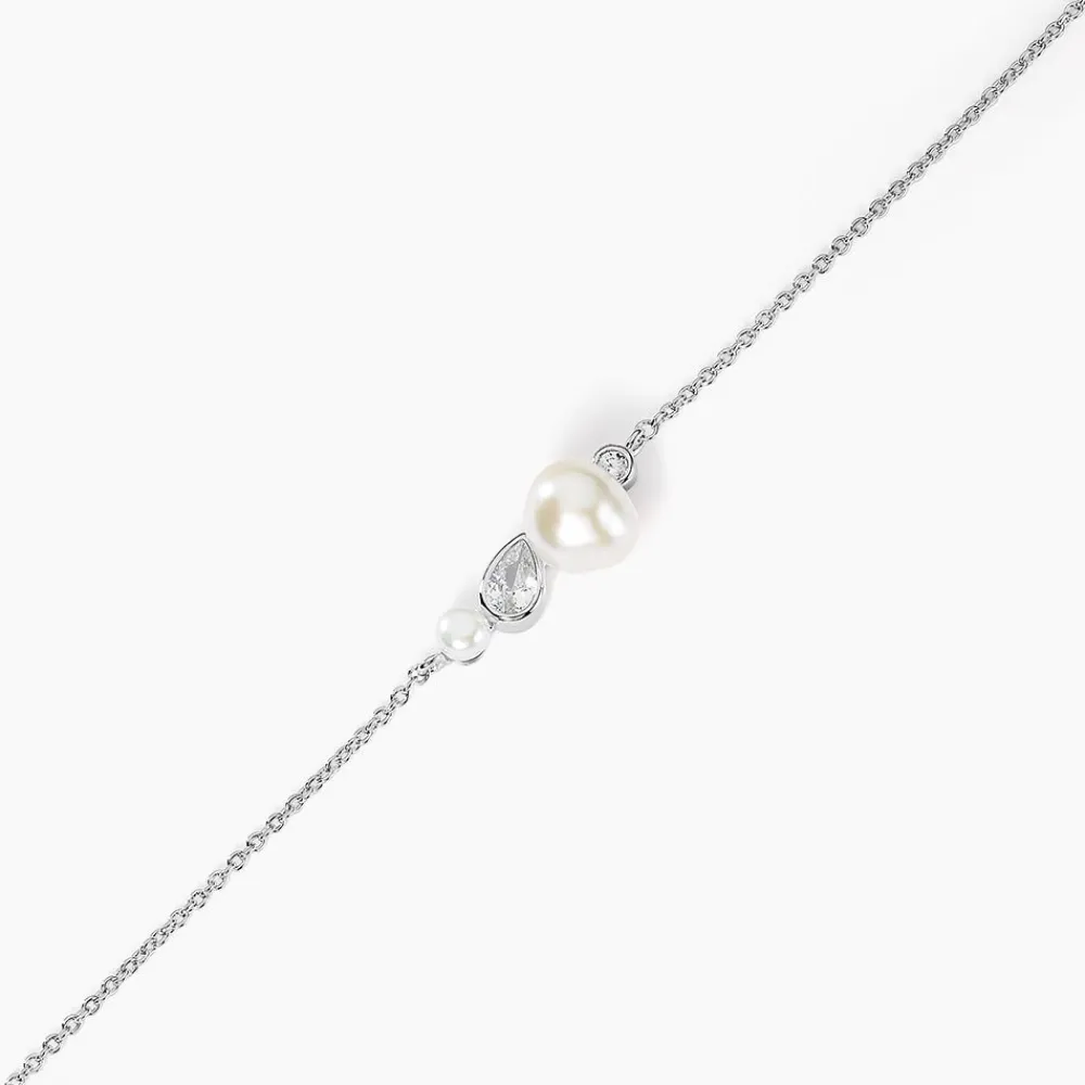 Bracelet Dua Argent Blanc Perle De Culture Oxyde De Zirconium|Marc Orian Discount