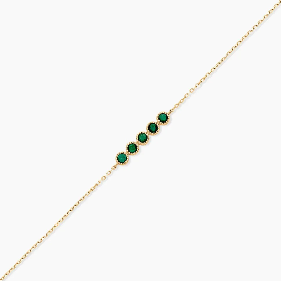 Bracelet Emaria Or Jaune Emeraude