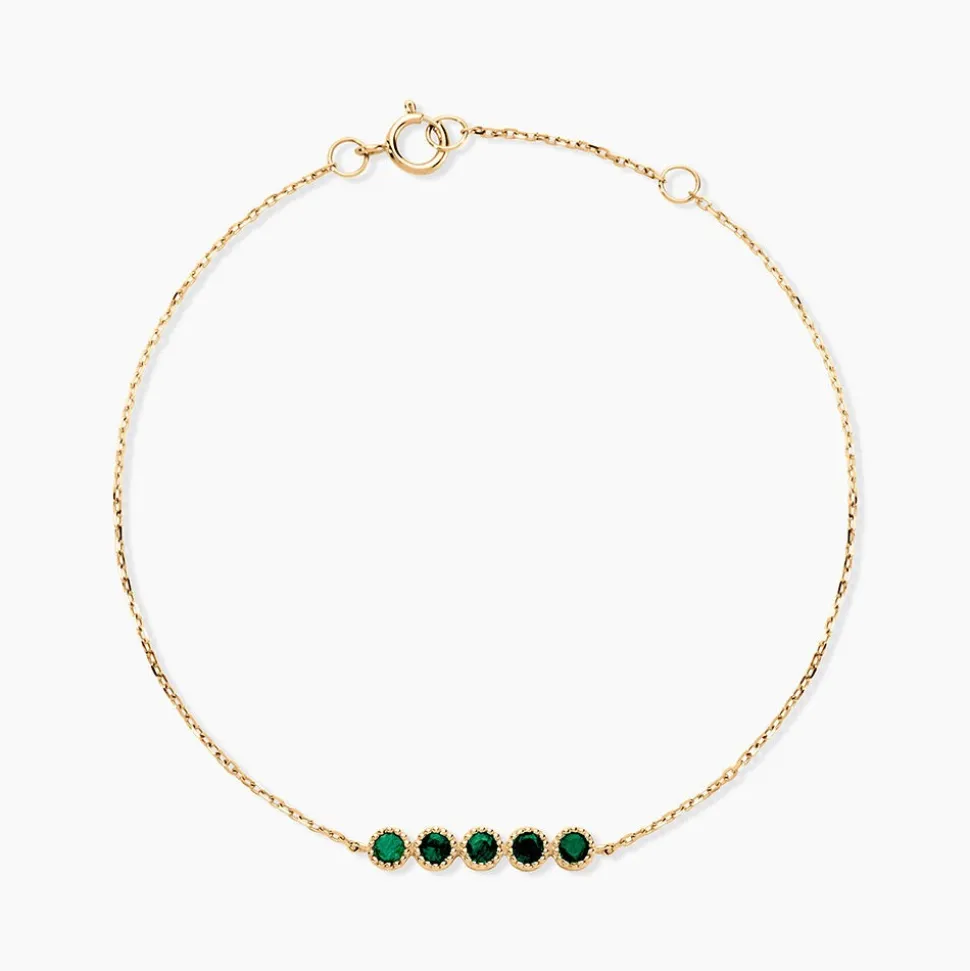 Bracelet Emaria Or Jaune Emeraude