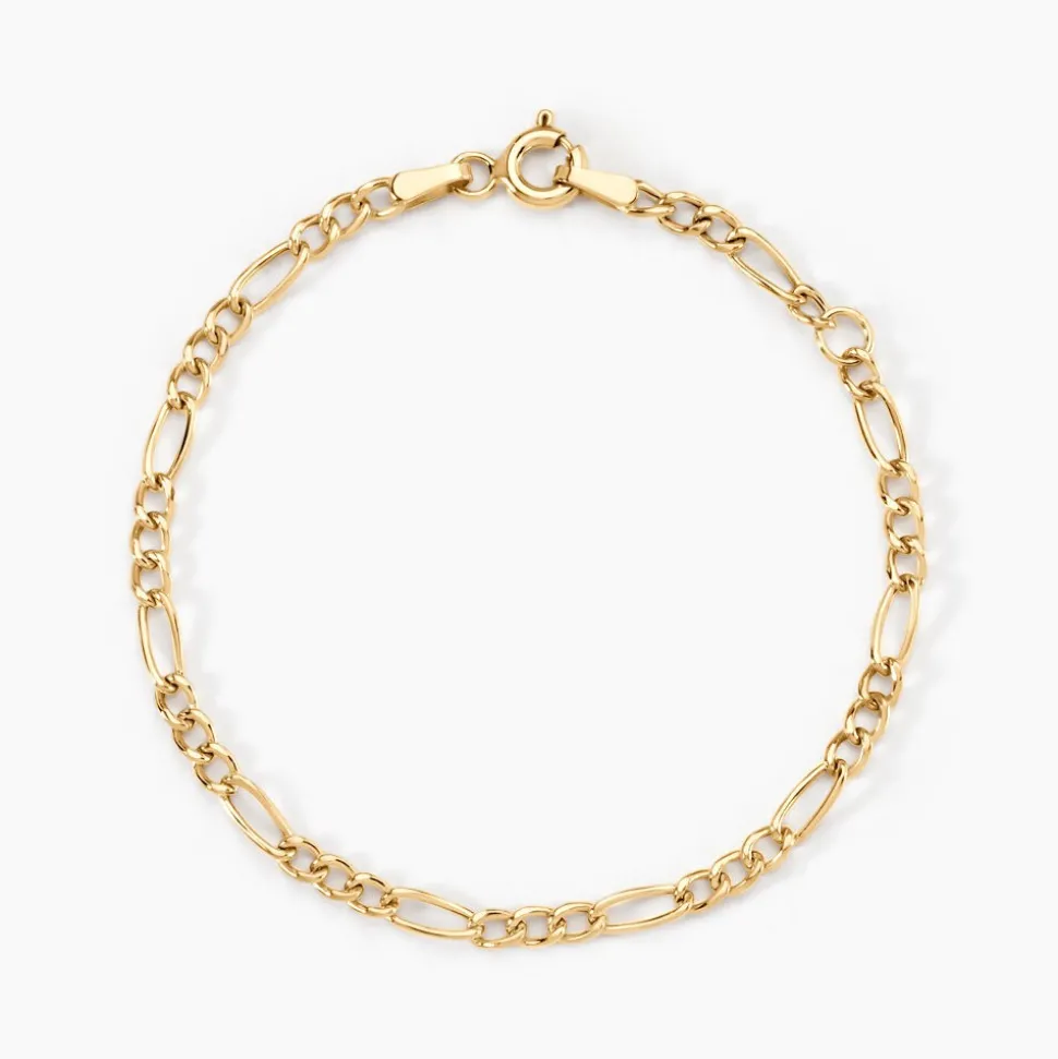 Bracelet Esma Maille Alternee 1/3 Or Jaune