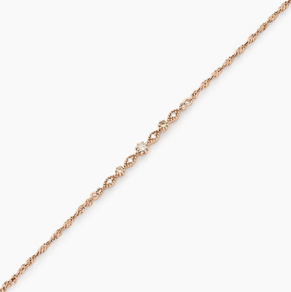 Bracelet Eugenie Argent Rose Oxyde De Zirconium