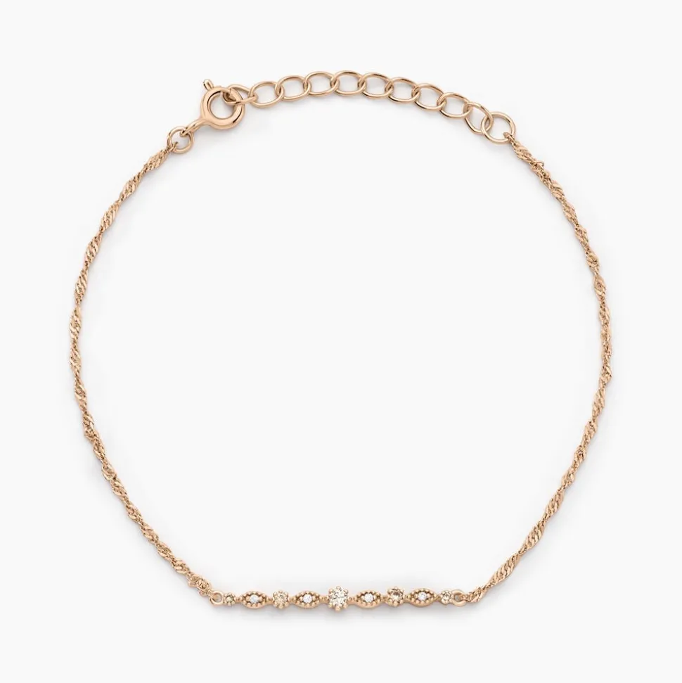 Bracelet Eugenie Argent Rose Oxyde De Zirconium